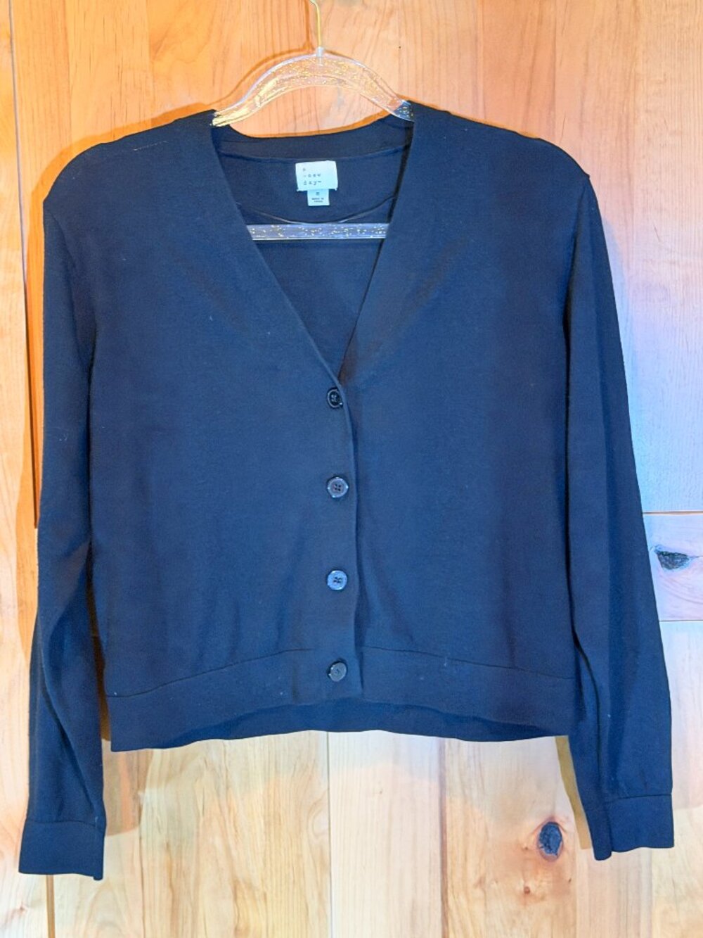 A New Day Black Button Front Cardigan Size S